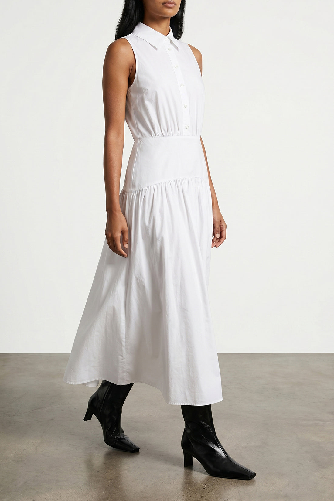 STAUD 2 romy dress in cotton poplin