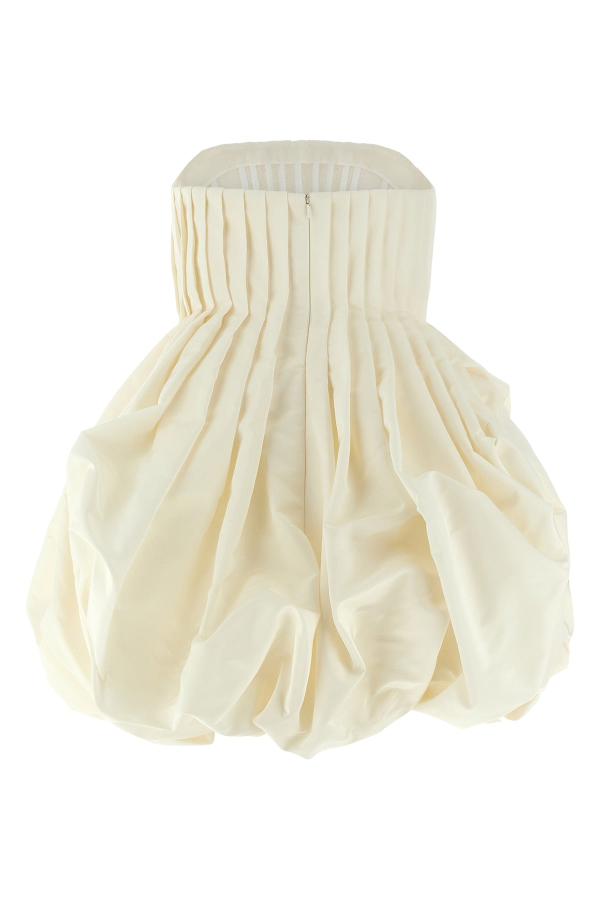 off-the-shoulder minidress in medium-weight silk faille