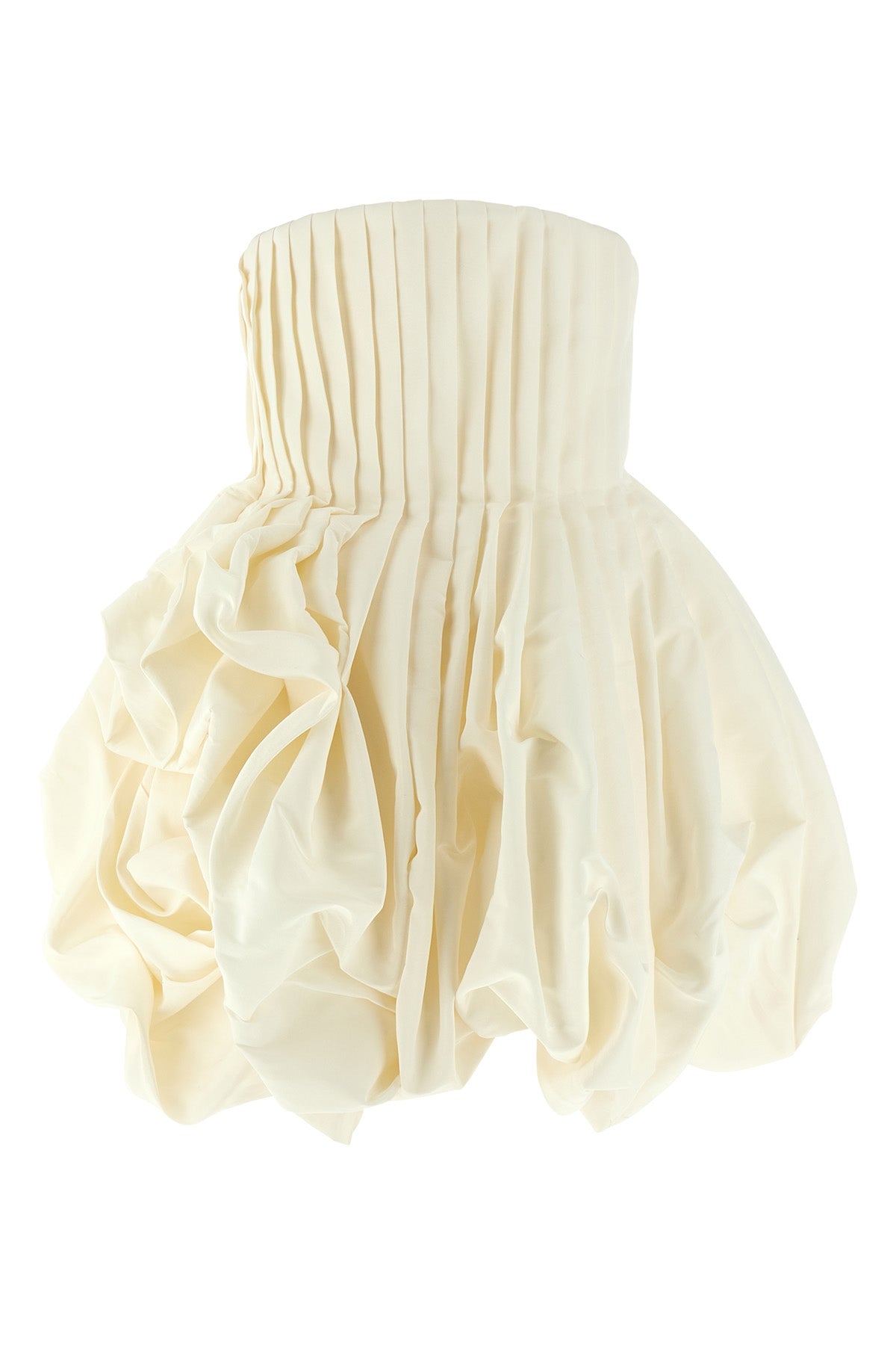 off-the-shoulder minidress in medium-weight silk faille