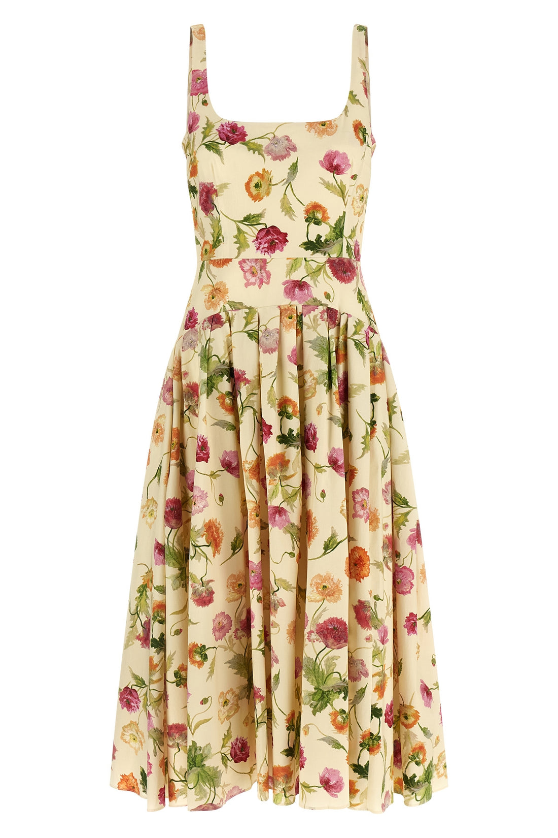 CAROLINA HERRERA 8 floral patterned cotton poplin midi dress