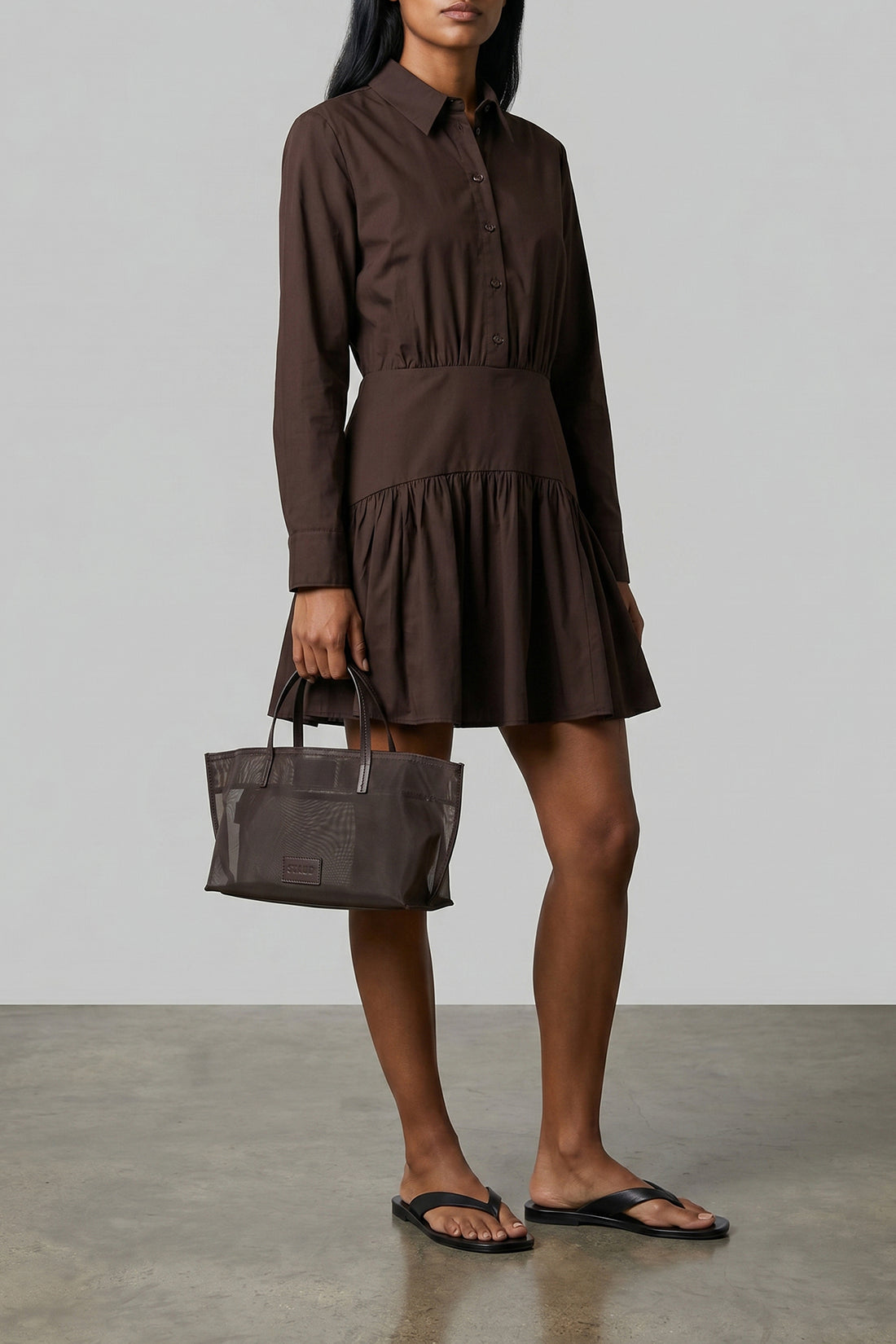 STAUD 4 mini rocco dress in cotton poplin