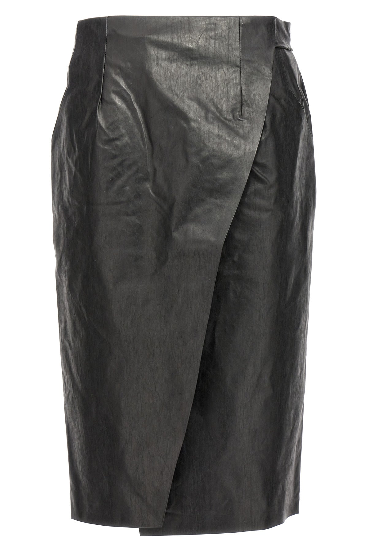 wrap skirt oil skirt in oil-coated cotton blend canvas
