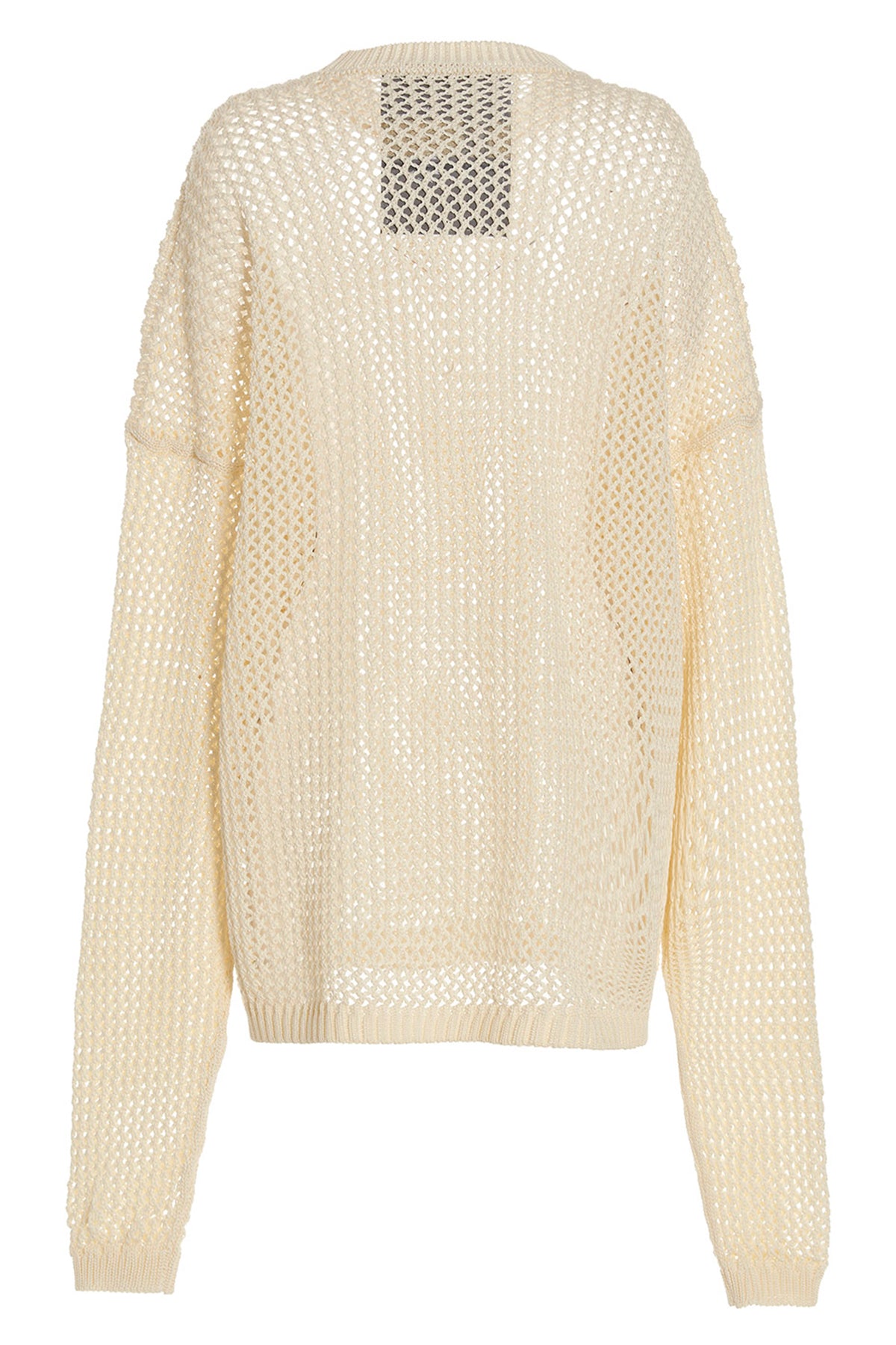 bio cable seethrough cotton crewneck dress