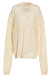 bio cable seethrough cotton crewneck dress