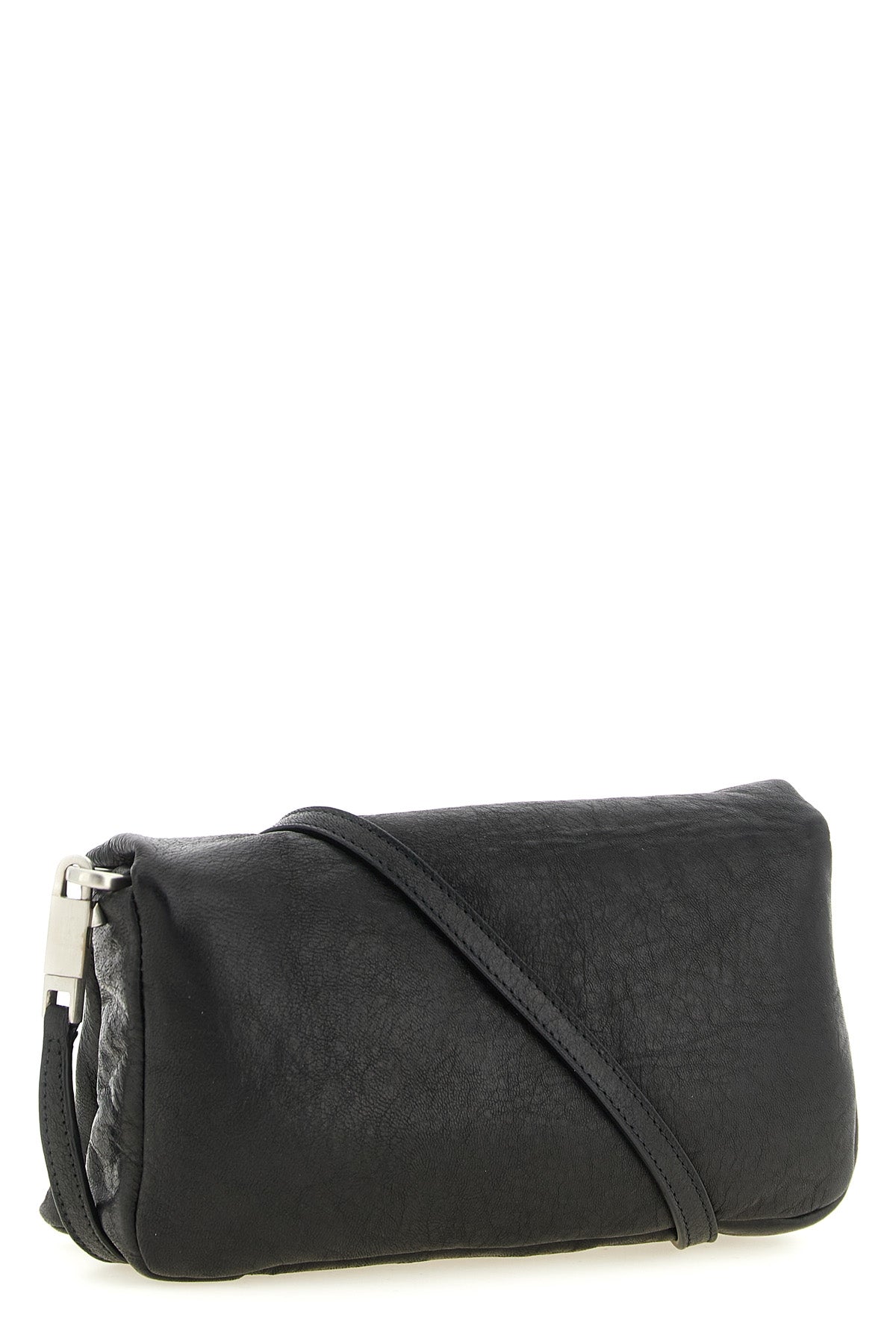 the rick owens pillow griffin clutch bag imposes a strong architectural presen