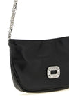 the roger vivier pilgrim micro clutch bag in soft black lambskin stands out fo