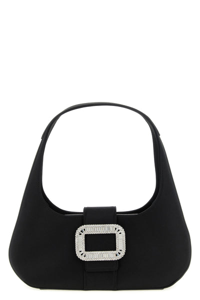 the roger vivier pilgrim mini hobo bag stands out for its half-moon silhouette