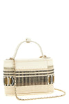 micro vanity très vivier handbag in woven raffia