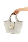 mini shopping bag in grainy leather