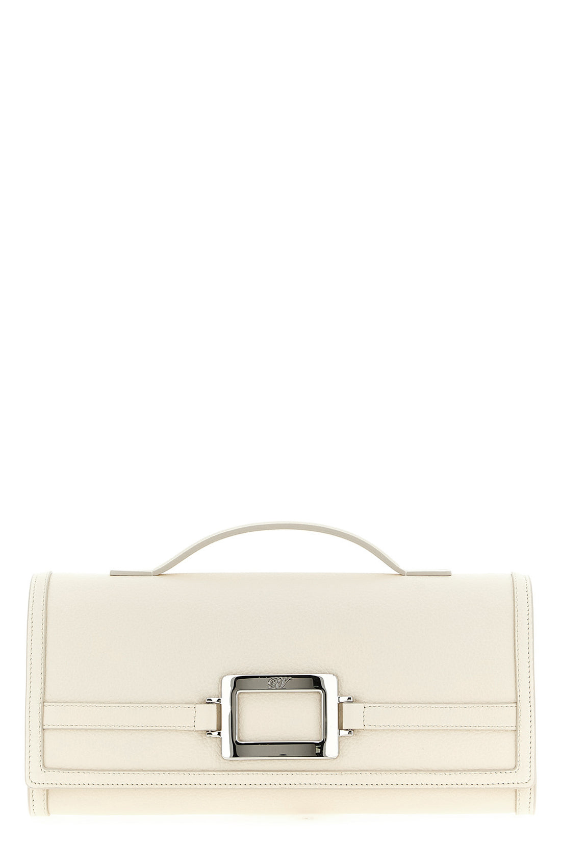ROGER VIVIER OS belle vivier hammered leather clutch