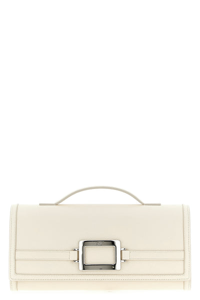 belle vivier hammered leather clutch
