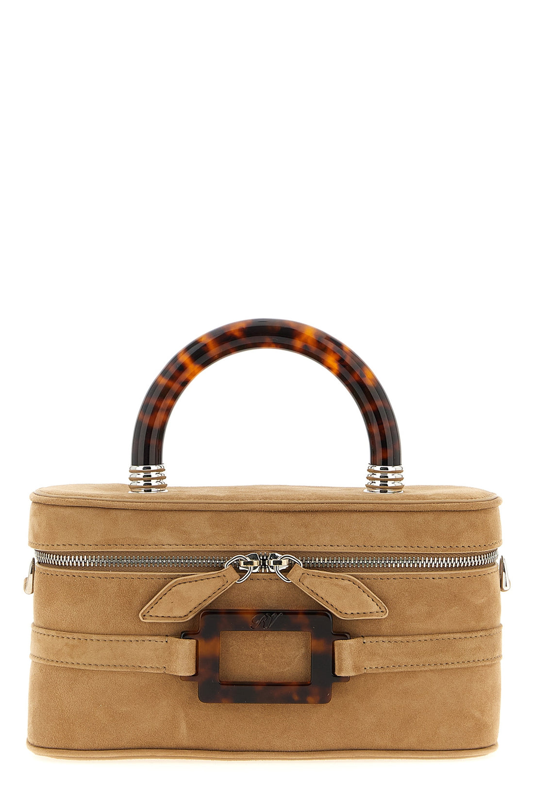 ROGER VIVIER OS belle vivier vanity suede mini handbag