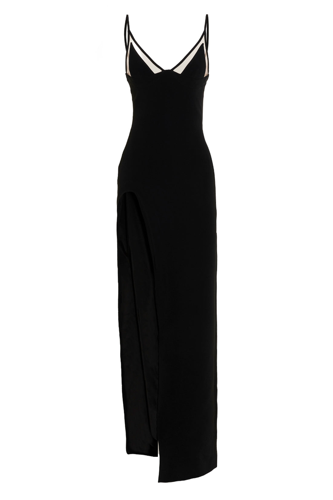 DAVID KOMA 6 open leg cami long viscose blend dress