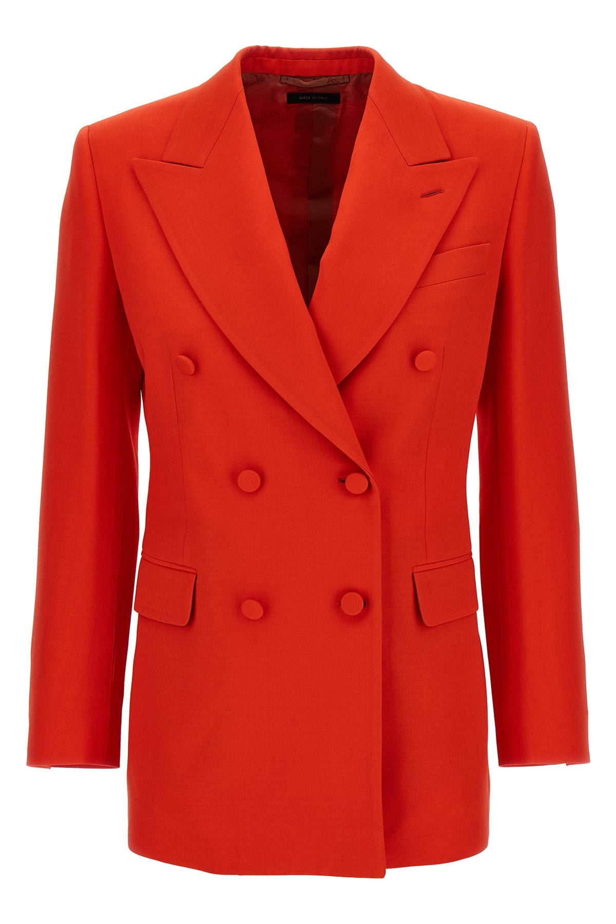flavia double-breasted blazer in wool and silk blend