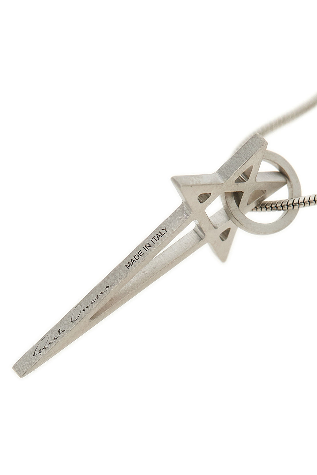 RICK OWENS OS palladium-galvanized brass chain necklace