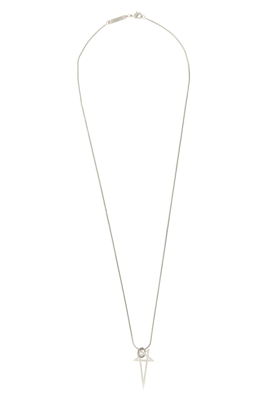 RICK OWENS OS palladium-galvanized brass chain necklace
