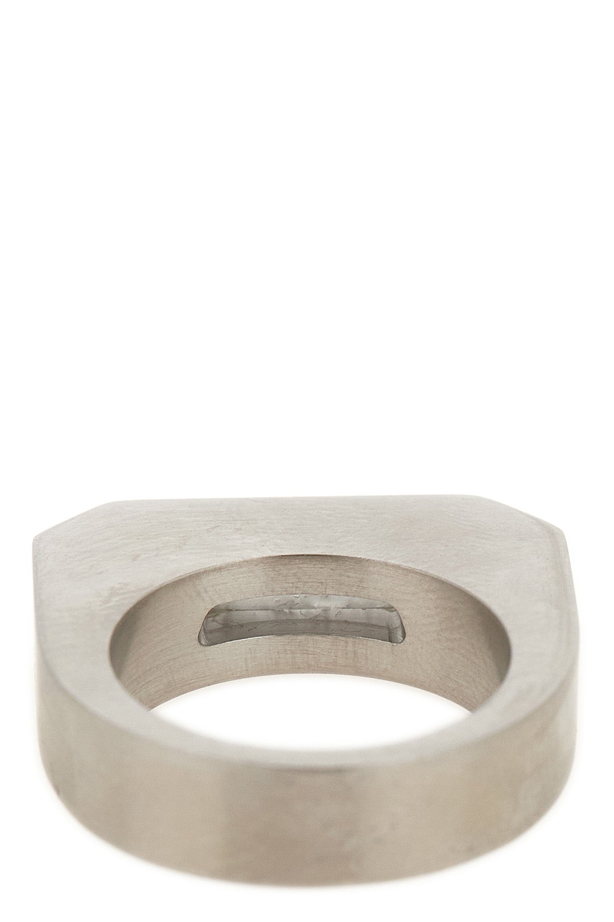 crystal hollywood ring in galvanized palladium brass