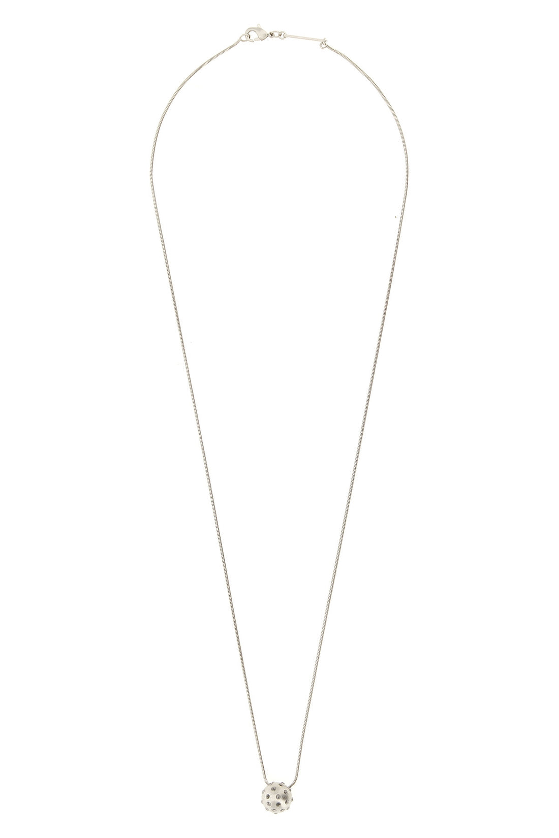 RICK OWENS OS chain necklace in palladium-galvanized brass