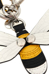 the mulberry bumblebee keyring is handcrafted in fine calf leather