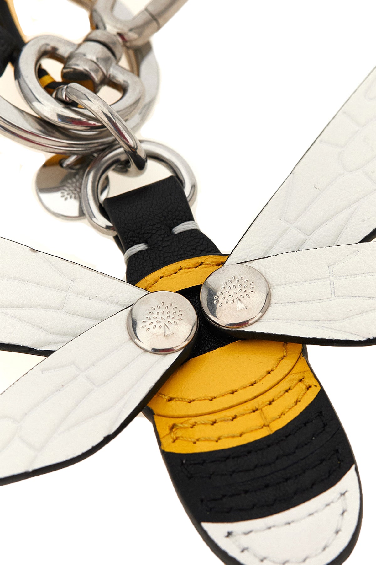 the mulberry bumblebee keyring is handcrafted in fine calf leather