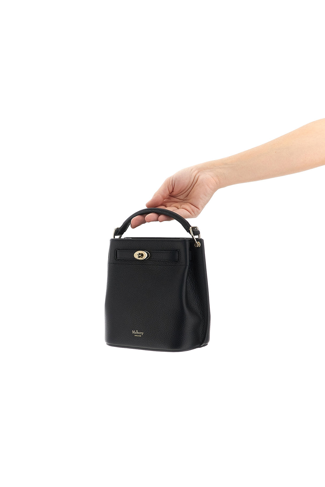 MULBERRY OS islington mini bucket bag in hammered leather