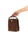 islington mini bucket bag in hammered leather