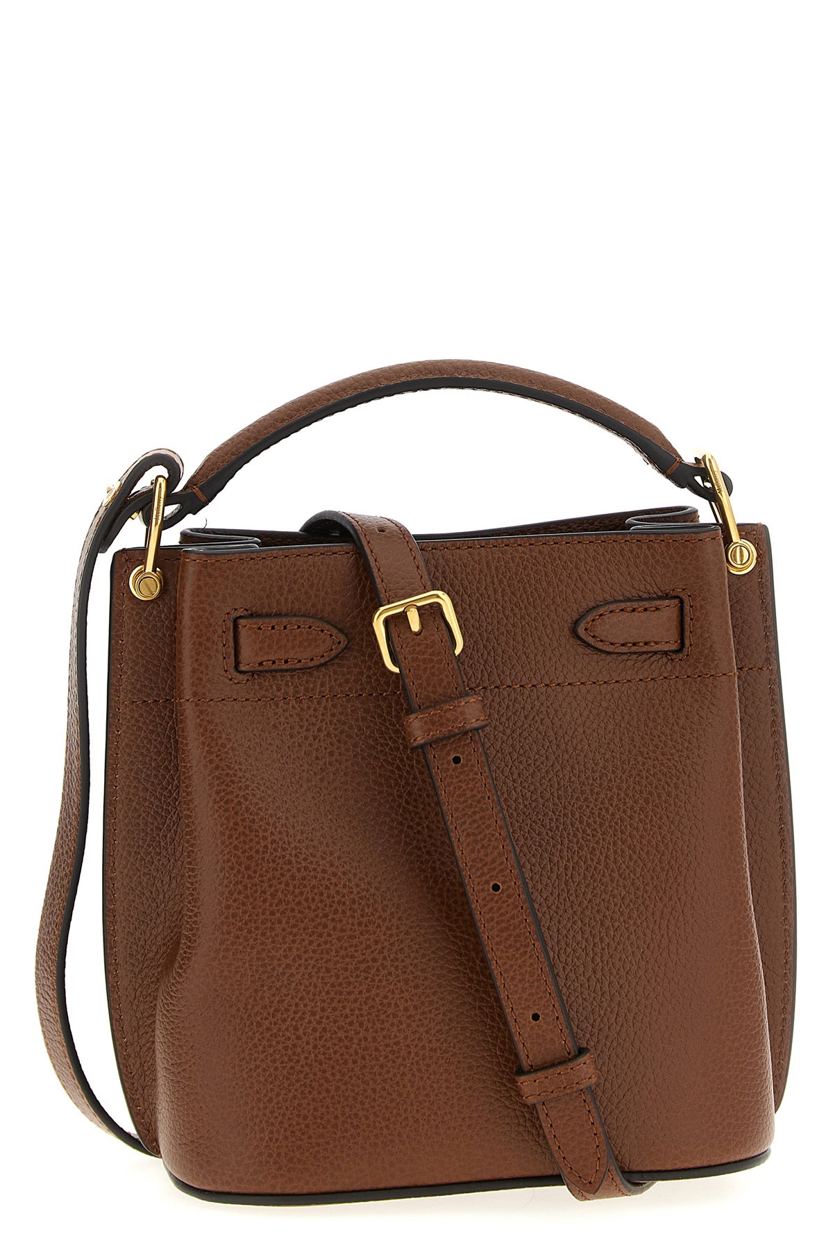 islington mini bucket bag in hammered leather