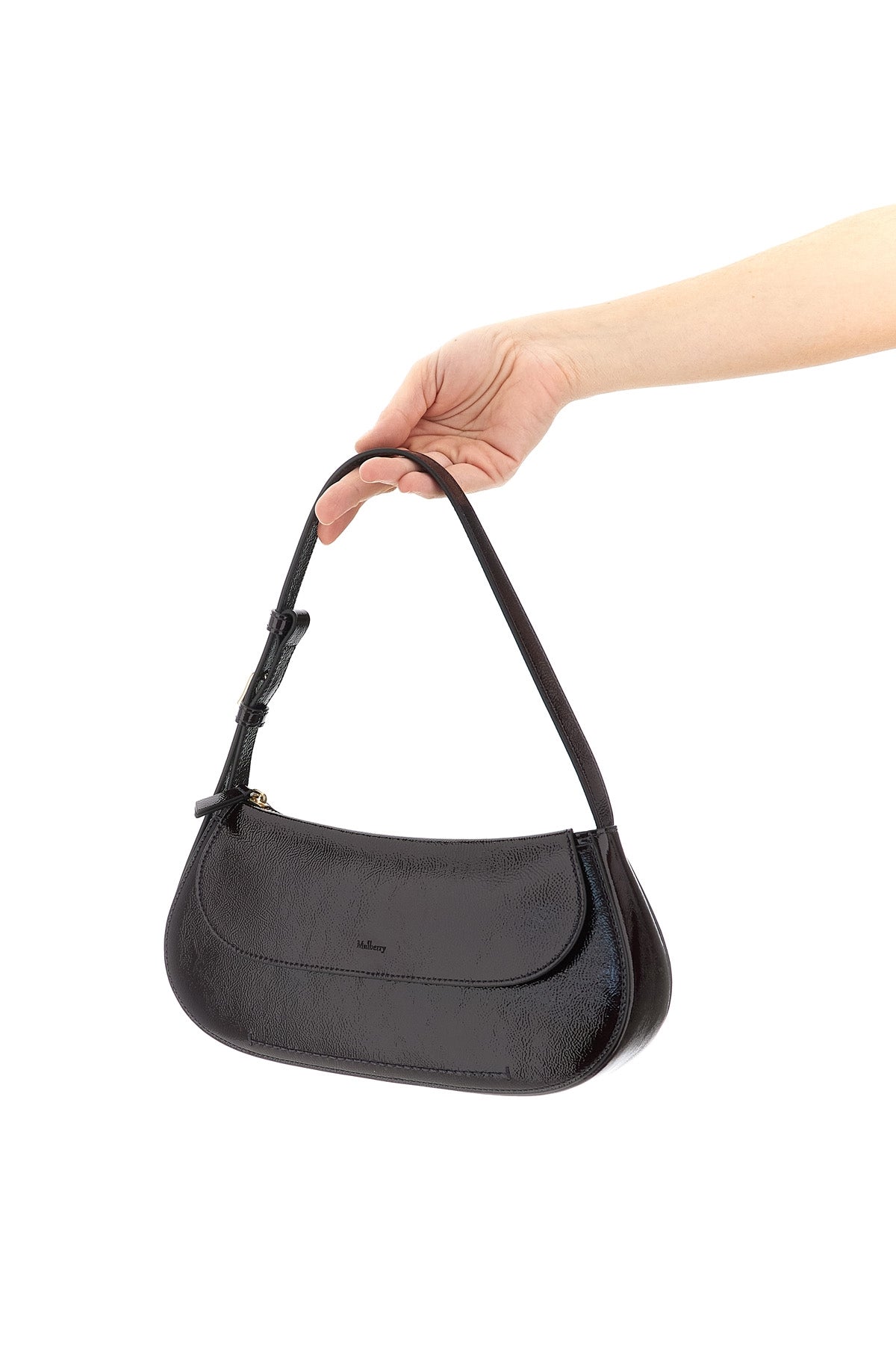 clovelly patent leather shoulder bag