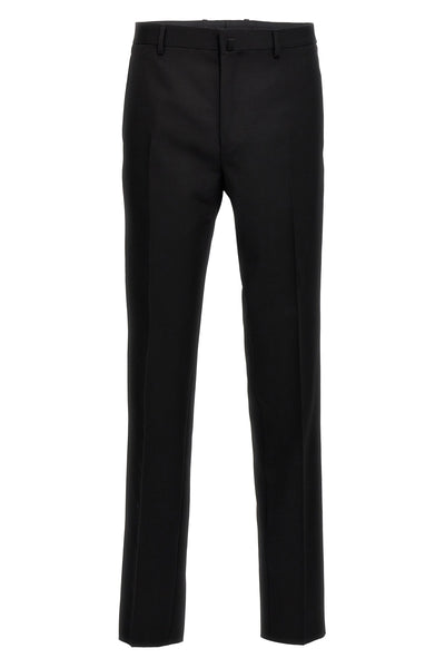 pantalone tuxedo in lana con bande laterali in raso