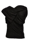 harness sleeveless draped cotton top