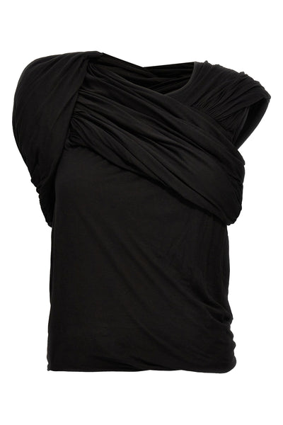 harness sleeveless draped cotton top