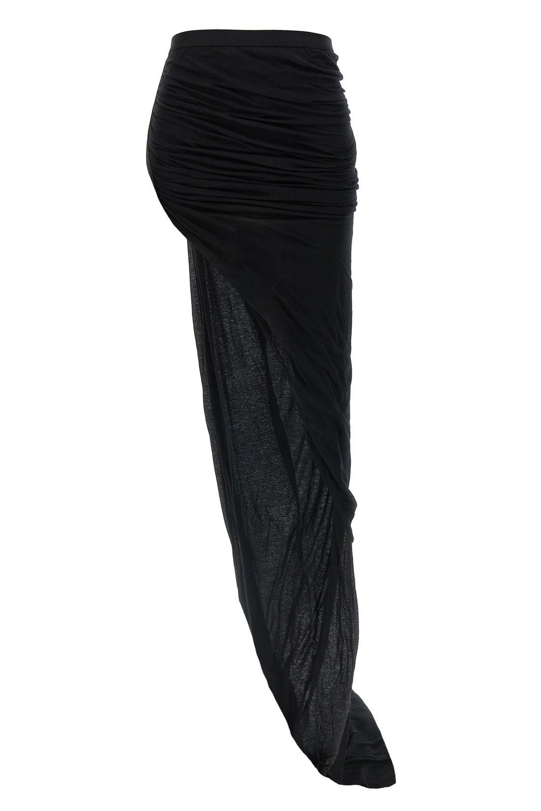 RICK OWENS 38 long edfu skirt in semi-transparent cotton jersey