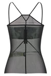 sl combo semi-transparent stretch tulle top
