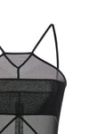 sl combo semi-transparent stretch tulle top