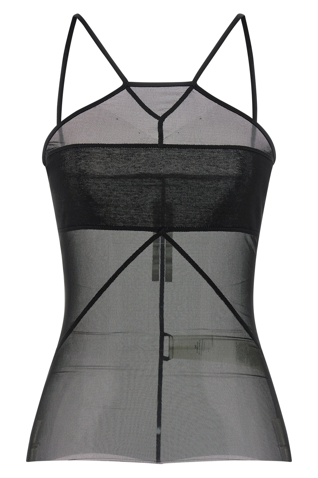 RICK OWENS 42 sl combo semi-transparent stretch tulle top