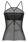 sl combo semi-transparent stretch tulle top