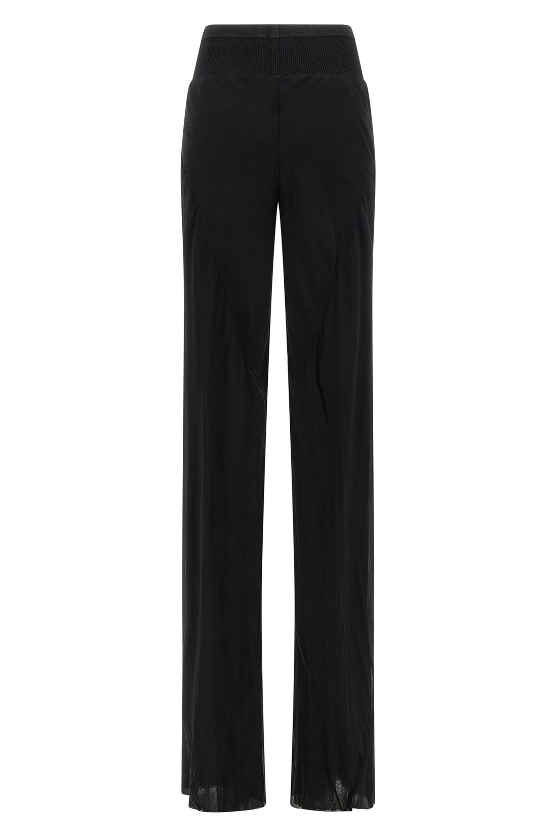 RICK OWENS 38 bias semi-transparent light silk georgette trousers