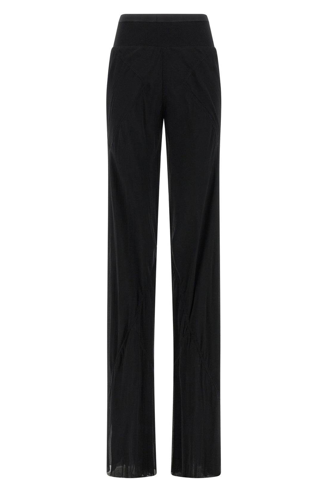 RICK OWENS 38 bias semi-transparent light silk georgette trousers
