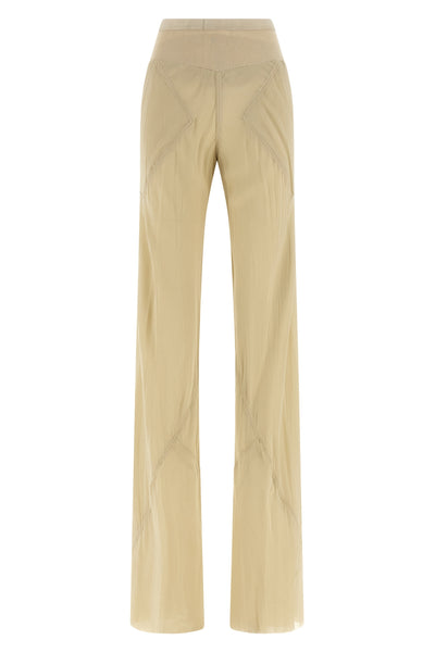 bias semi-transparent light silk georgette trousers