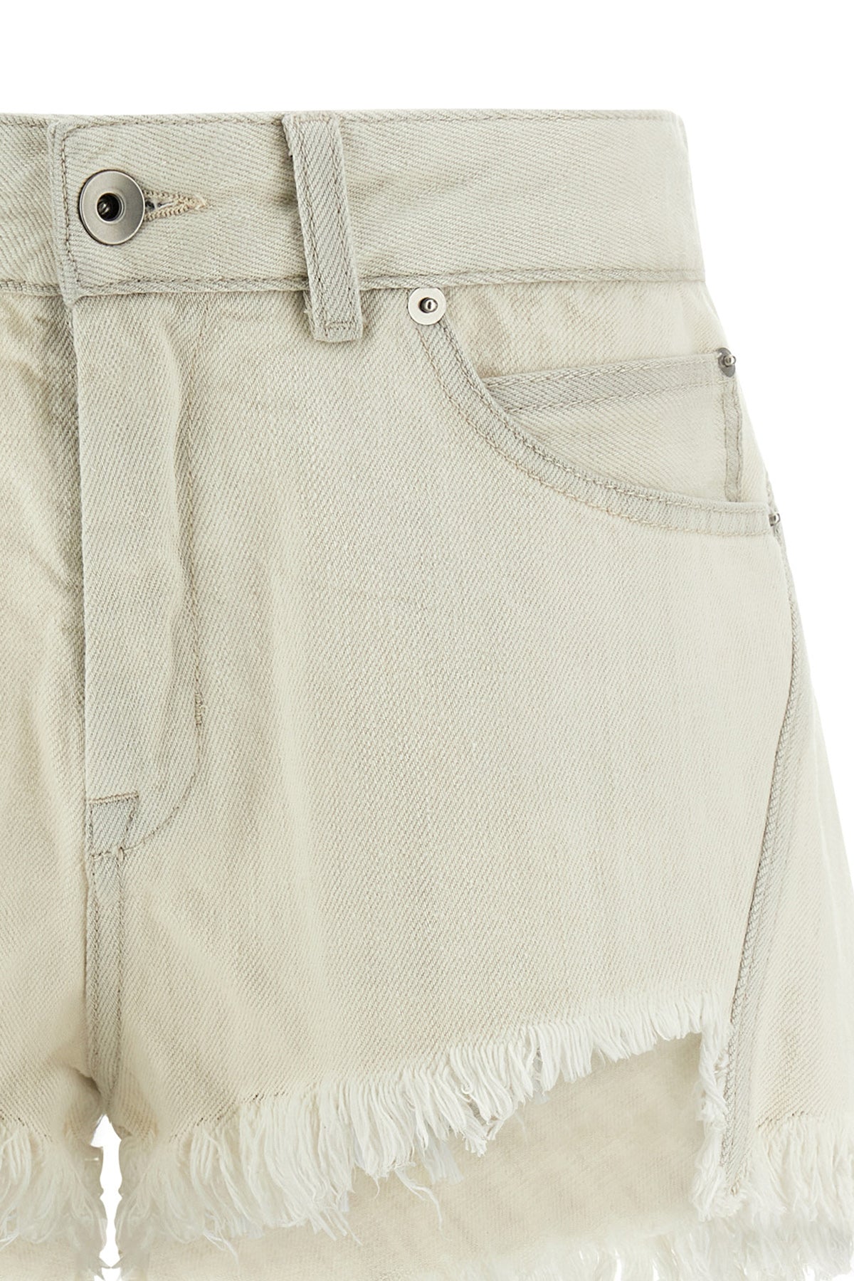 milk was bias cuoff medium-weight cotton denim shorts made
