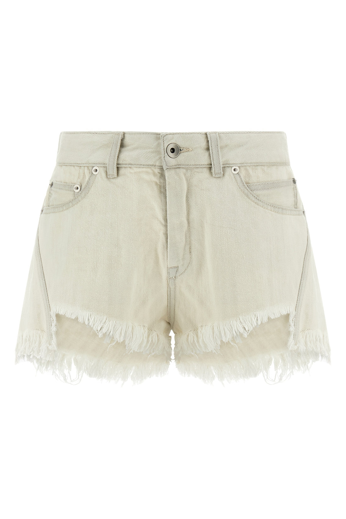 RICK OWENS 27 milk was bias cuoff medium-weight cotton denim shorts made