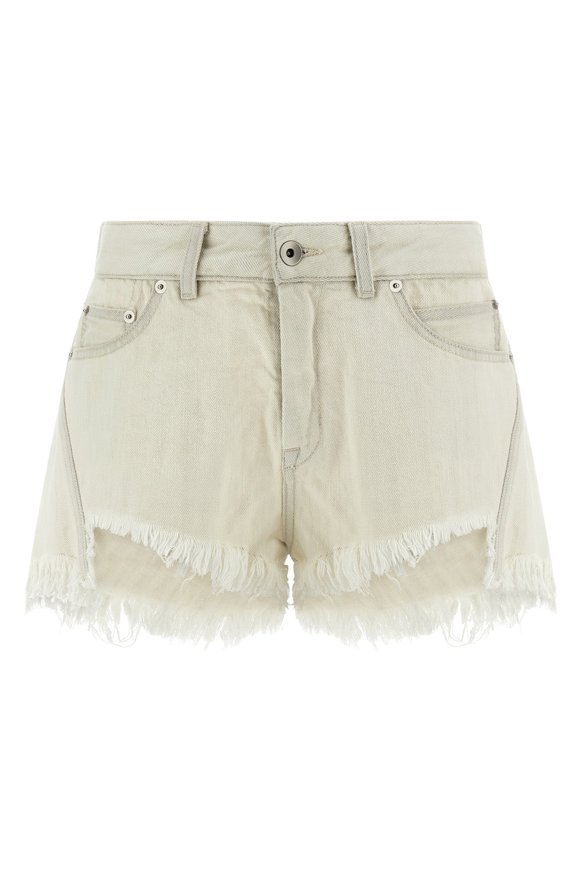milk was bias cuoff medium-weight cotton denim shorts made