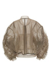 secchia flight bomber jacket in lightweight multi-transparent multi-layer nylo
