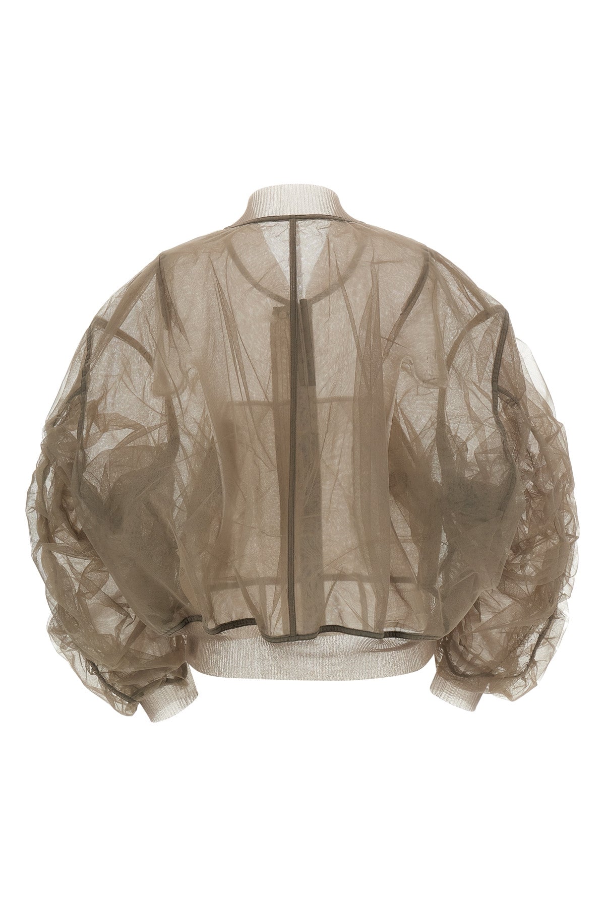 secchia flight bomber jacket in lightweight multi-transparent multi-layer nylo