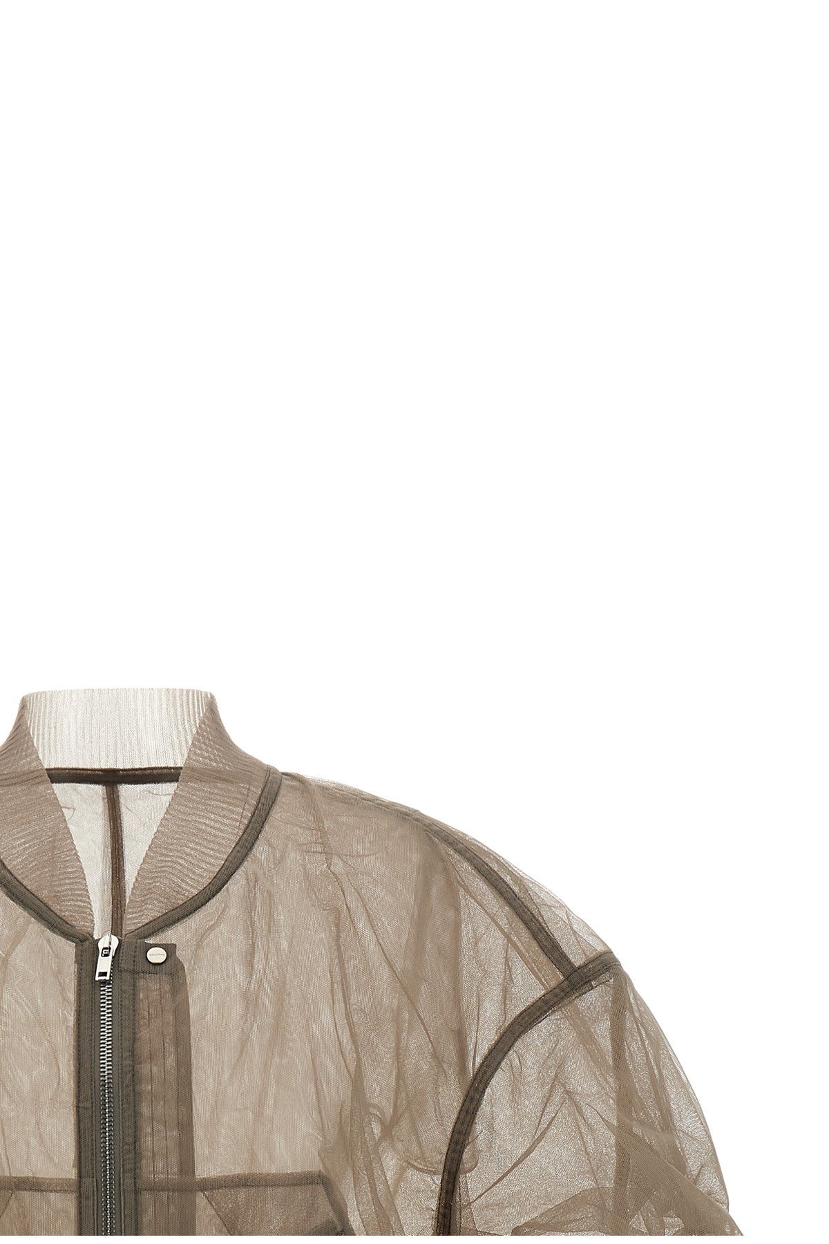 secchia flight bomber jacket in lightweight multi-transparent multi-layer nylo