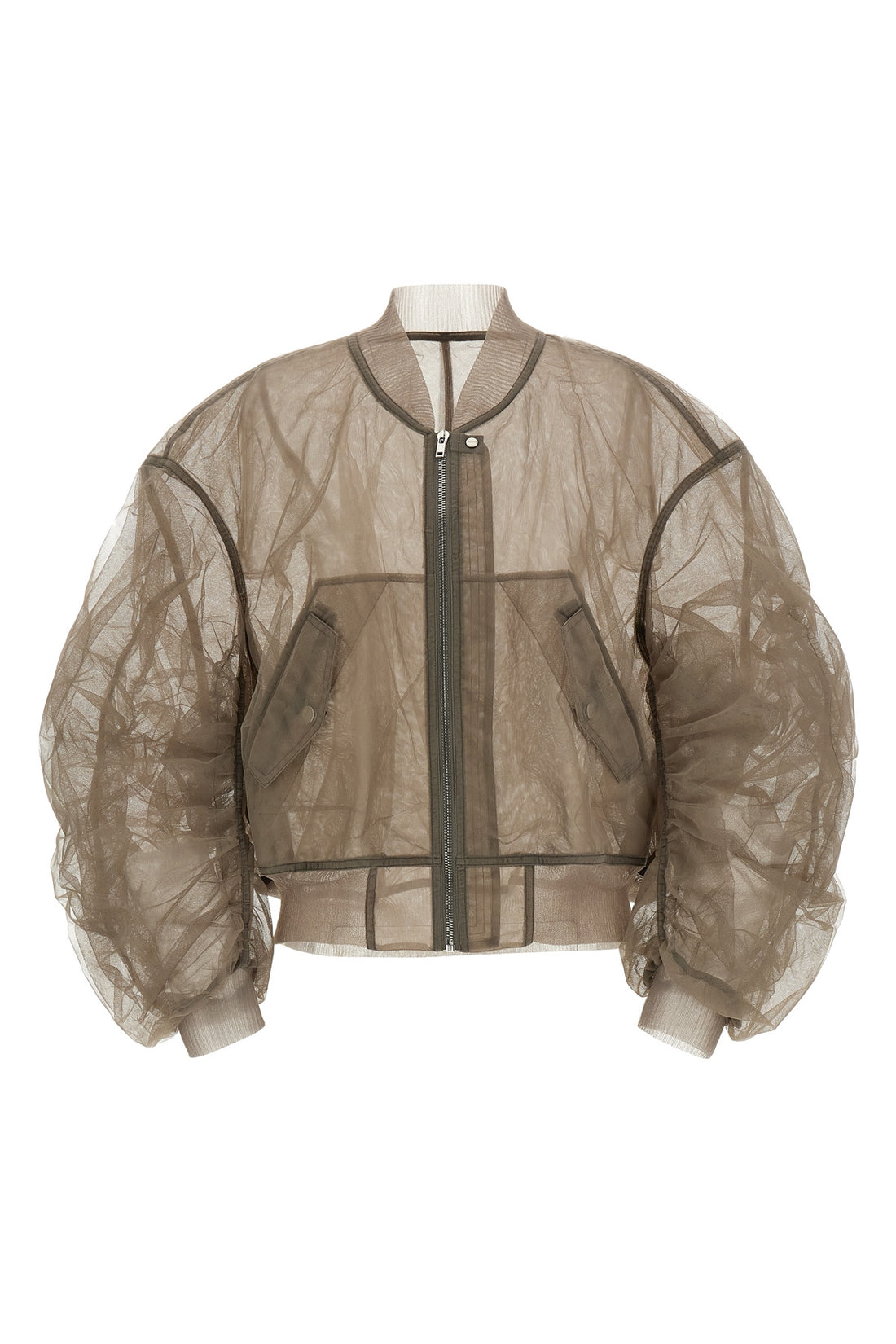 RICK OWENS 38 secchia flight bomber jacket in lightweight multi-transparent multi-layer nylo
