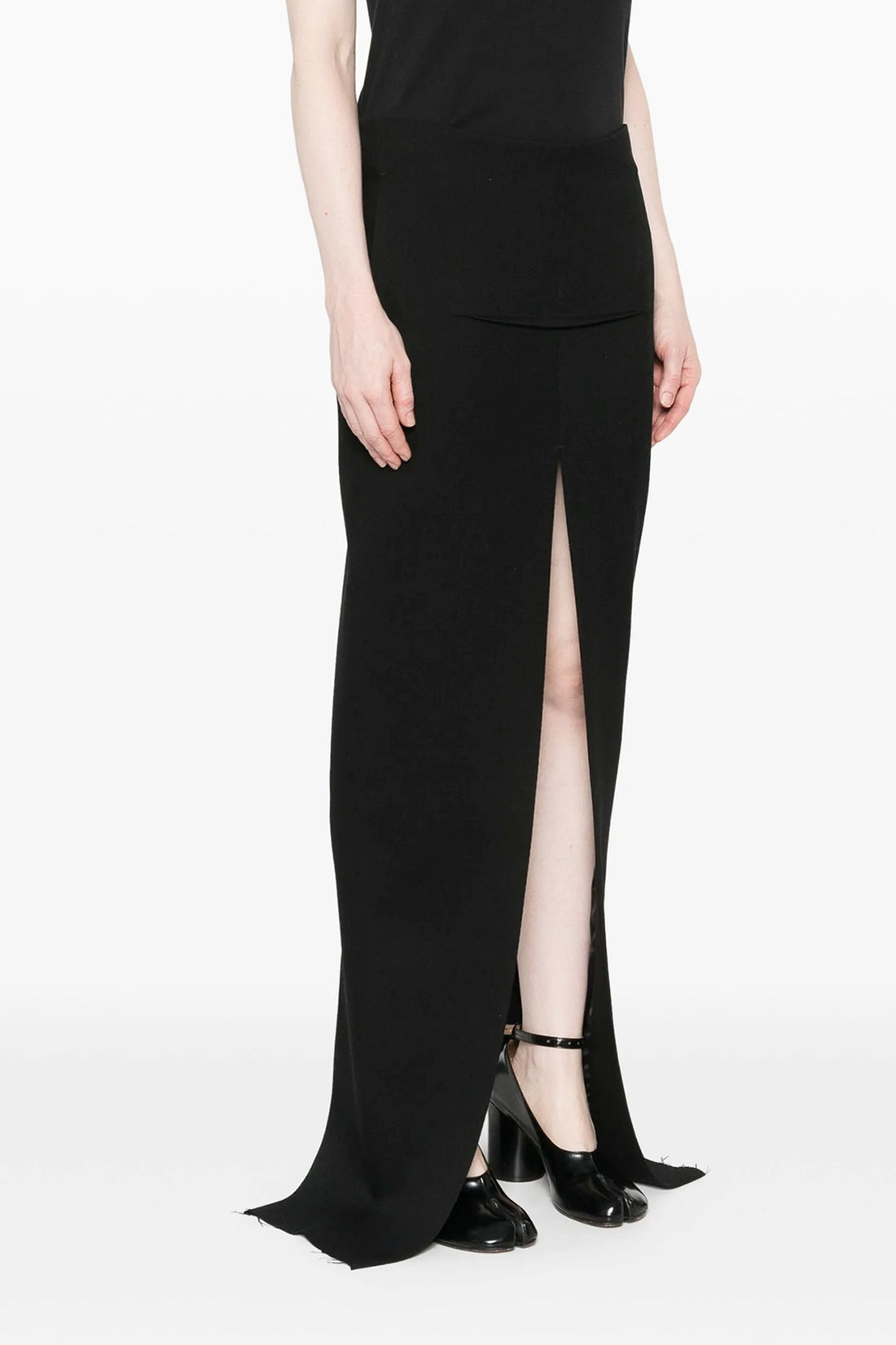 RICK OWENS 38 sliced long skirt in virgin wool