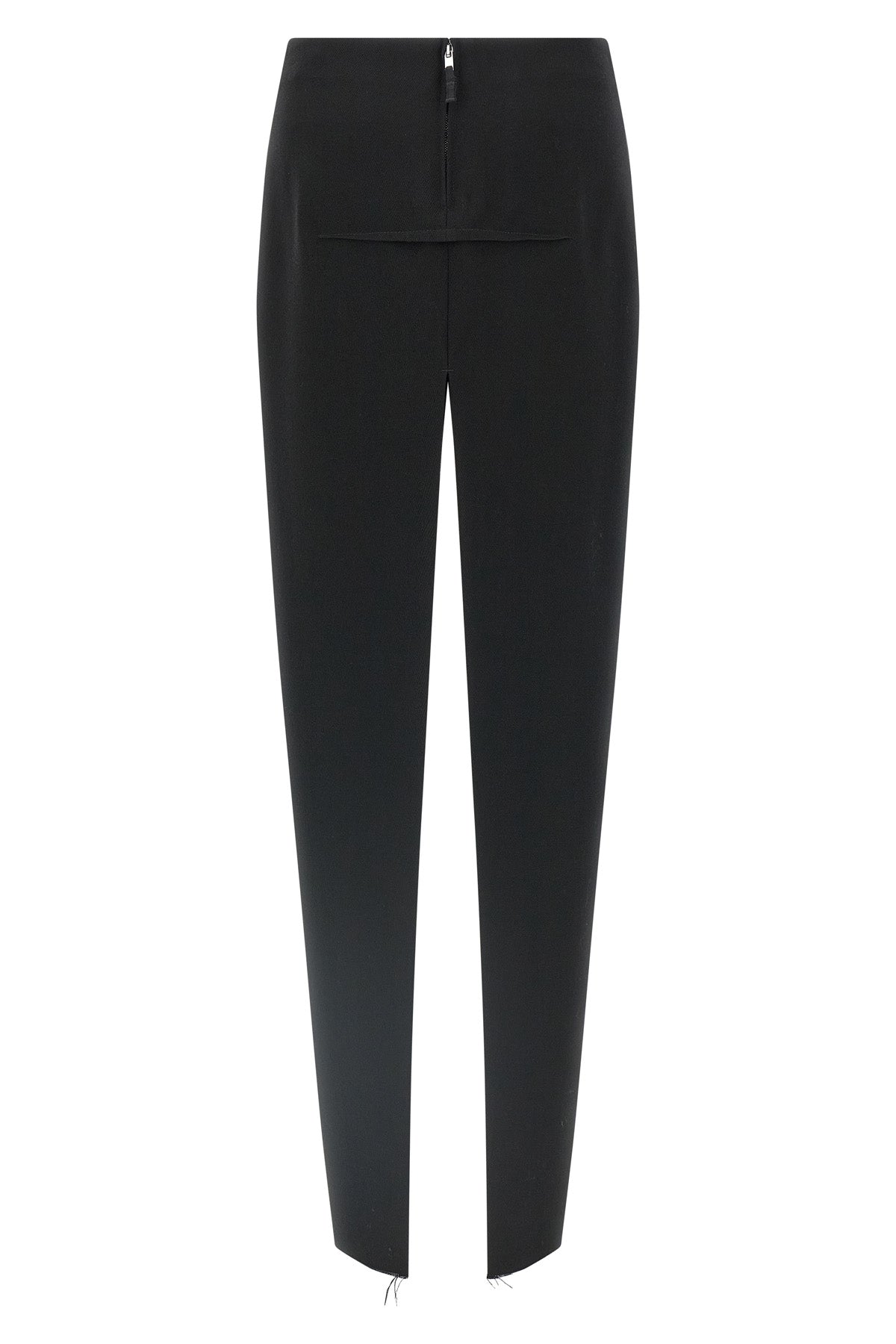 sliced long skirt in virgin wool