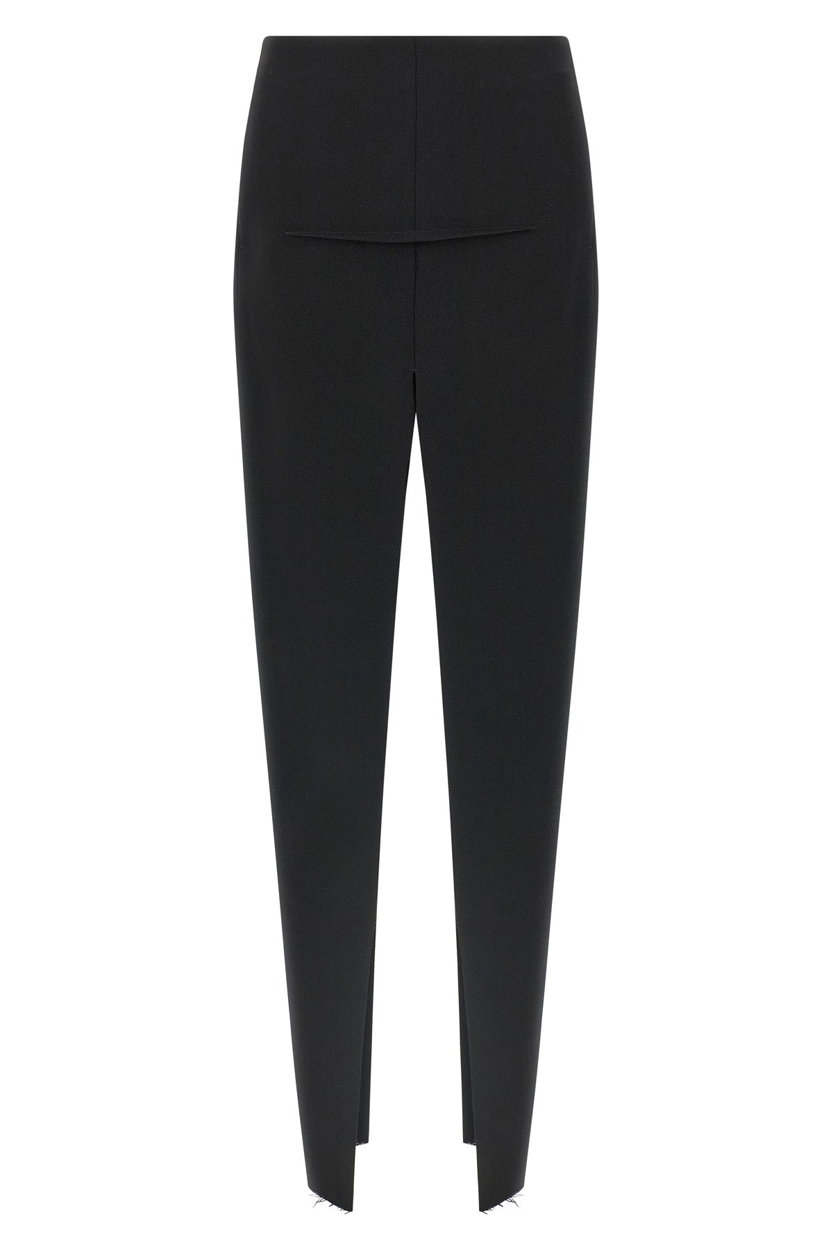 sliced long skirt in virgin wool