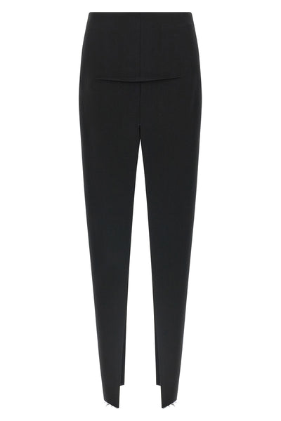 sliced long skirt in virgin wool